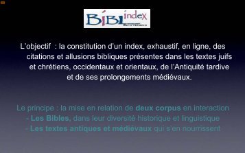 Biblindex : présentation - Sources Chrétiennes