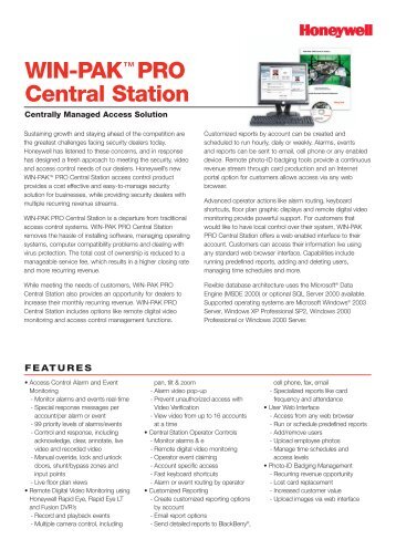 WIN-PAK™ PRO Central Station - SourceSecurity.com