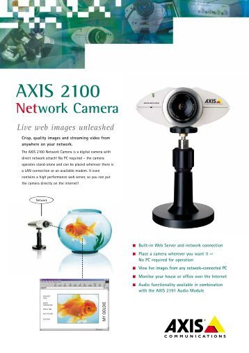 Live web images unleashed AXIS 2100 Network Camera