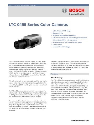 LTC 0455 Series Color Cameras - SourceSecurity.com