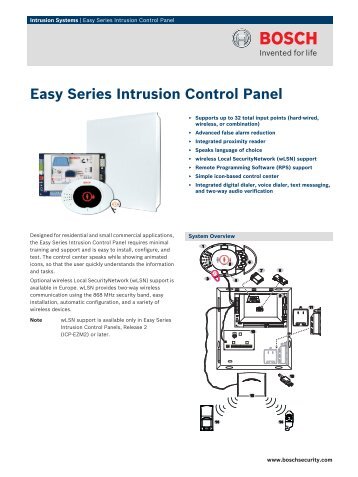 Easy Series Intrusion Control Panel - SourceSecurity.com