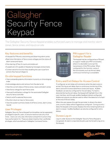 Gallagher Security Fence Keypad