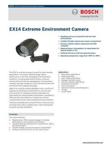 EX14 Extreme Environment Camera - SourceSecurity.com