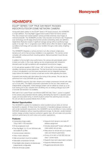 Honeywell Security HD4MDIPX IP Dome cameras product datasheet