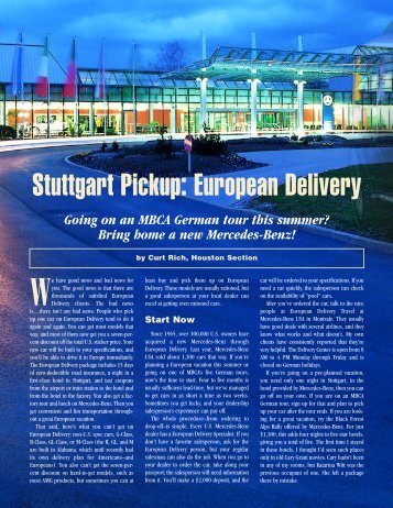 Stuttgart Pickup: European Delivery - CurtRich.com