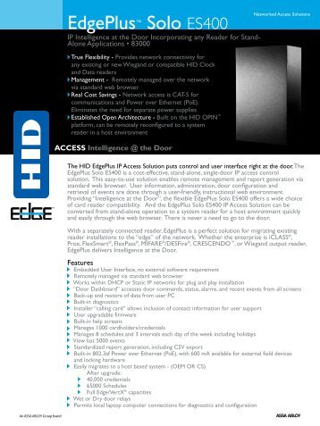 HID EdgePlus Solo ES400 Access control controllers product ...