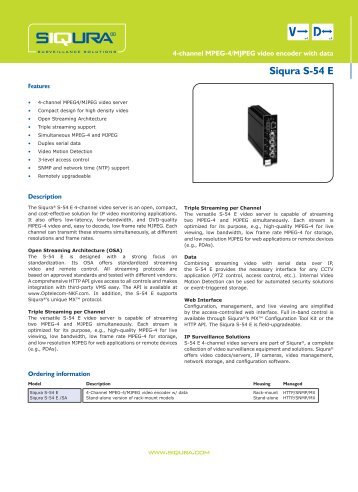 Siqura S-54 E - SourceSecurity.com