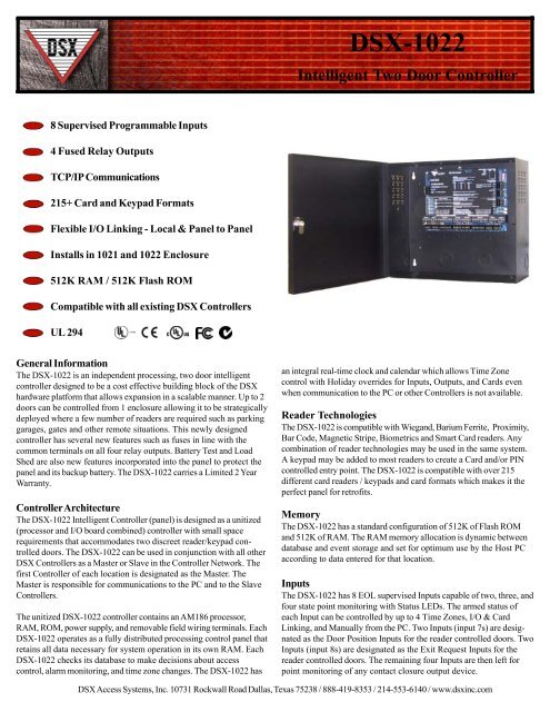 DSX-1022 Intelligent Two-Door Controller - SAS Access Systems