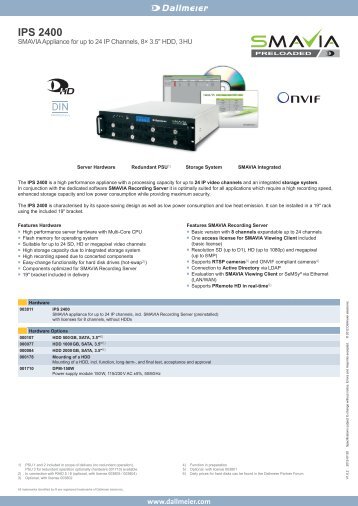 Dallmeier IPS 2400 Network Video Recorders - SourceSecurity.com