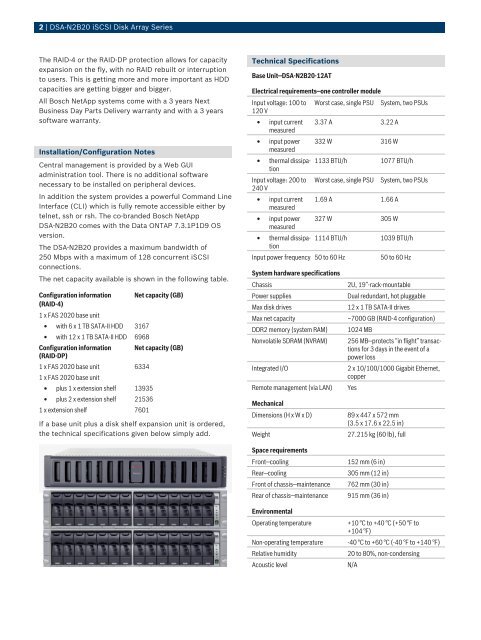 Bosch DSA-N2B20-06AT Digital video recorders - SourceSecurity.com