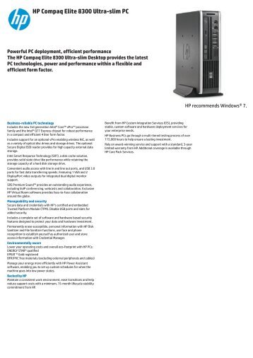 HP Compaq Elite 8300 Ultra-slim PC - Icecat.biz