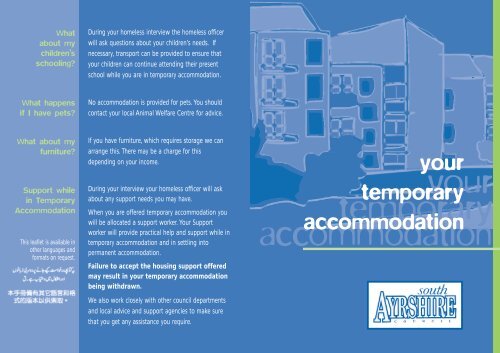 your temporary accommodation - South Ayrshire Council