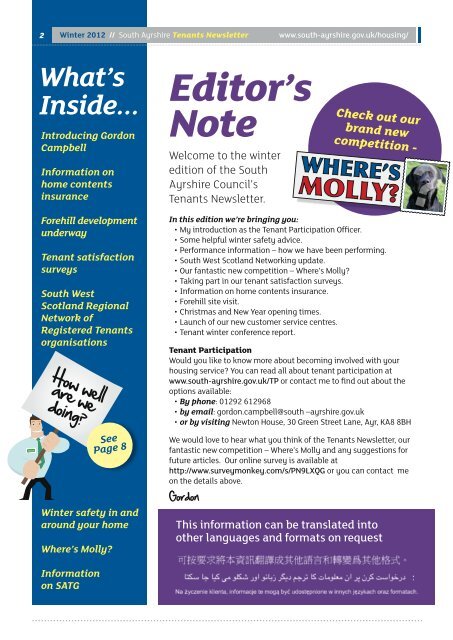 Tenants Newsletter - South Ayrshire Council