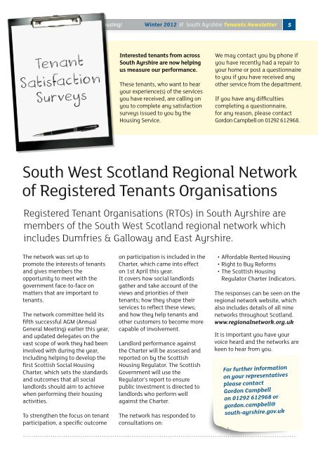 Tenants Newsletter - South Ayrshire Council