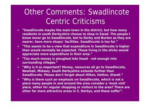 Swadlincote Town Centre - South Derbyshire District Council