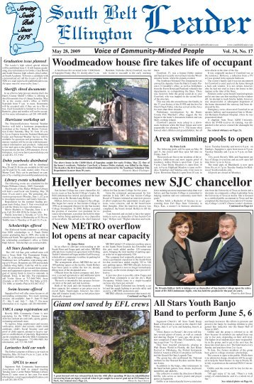 Hellyer becomes new SJC chancellor - South Belt-Ellington Leader