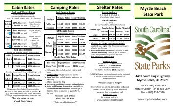Myrtle Beach State Park Cabin Rates Shelter Rates ... - SC State Parks