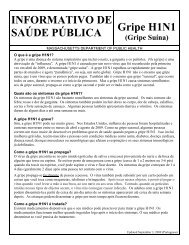 INFORMATIVO DE SAÚDE PÚBLICA Gripe H1N1 - Southcoast ...