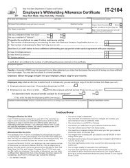 Form IT-2104 New York State Tax Withholding - South Colonie ...