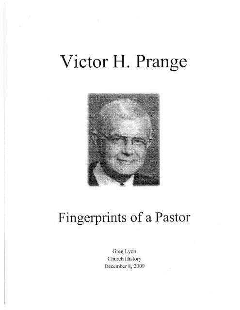 Victor H Prange Pdf Wisconsin Lutheran Seminary Library Essays Essay On My School In English also Essays On Science And Religion Research Essay Thesis