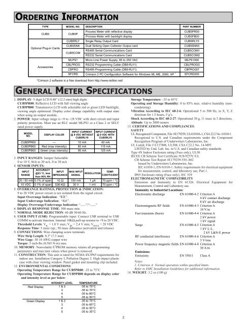 CUB5P Data Sheet/Manual PDF - Ritec