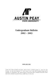 Undergraduate Bulletin 2002 - 2003 - Austin Peay State University