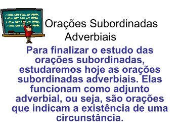 Orações subordinadas adverbiais – revisão - Curso e Colégio Acesso