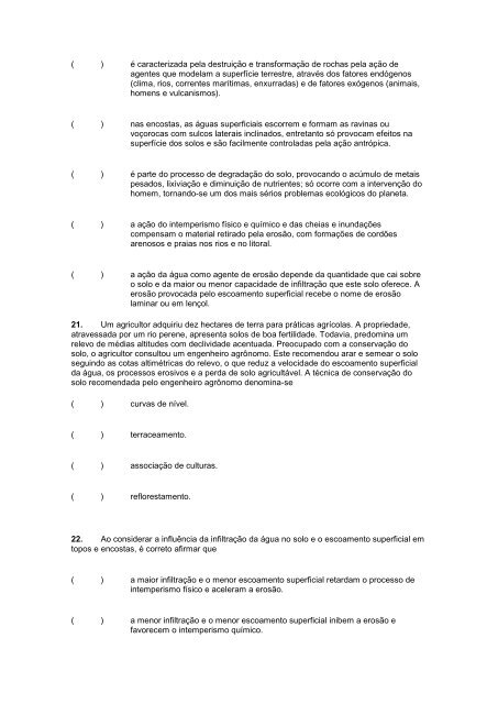 EXERCÍCIOS DE GEOGRAFIA 1.° ANO 01. A regionalização do ...