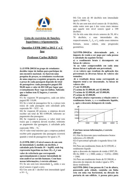 Lista de Exercícios Notação Cientifica, PDF, Sol