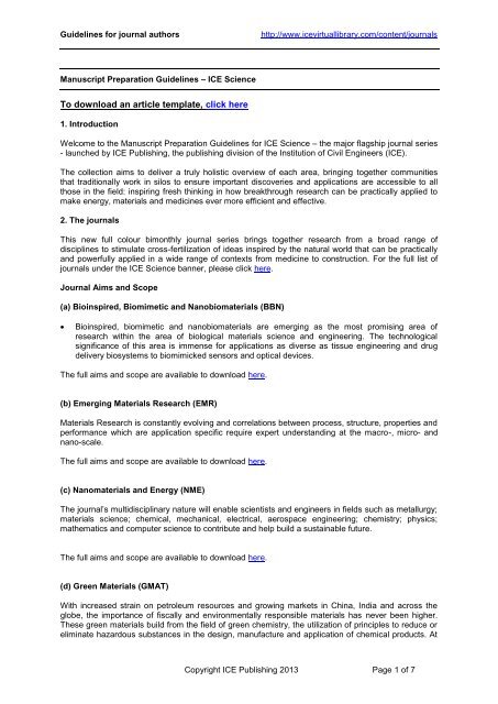 Author Guidelines - ICE Virtual Library