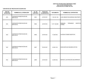 Informe contratos de Octubre - Instituto TecnolÃ³gico Metropolitano