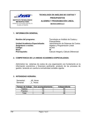 TECNOLOGÃA EN ANÃLISIS DE COSTOS Y PRESUPUESTOS ...