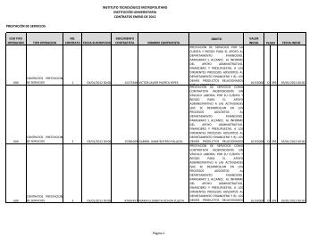 No. 01 de 2012 - Informe contratos de Enero - Instituto TecnolÃ³gico ...