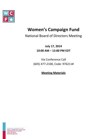 Women’s Campaign Fund