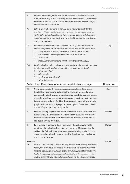 National Oral Health Plan - Australian Dental Association