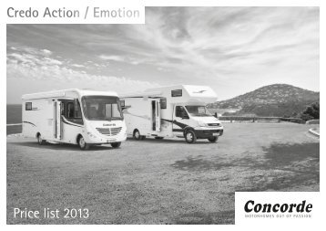 2013 Concorde Credo Pricelist - Southdowns Motorhome Centre