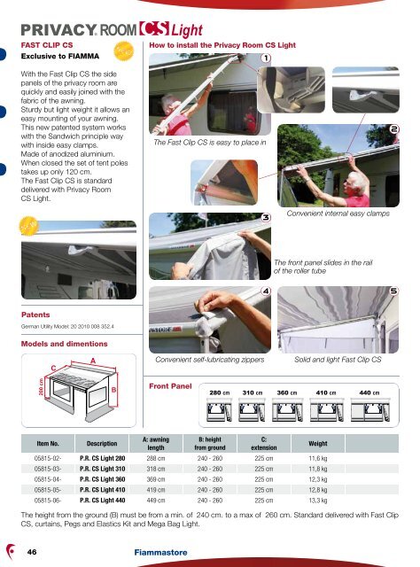 The 2012 Fiamma Awning Catalogue - Southdowns Motorhome ...
