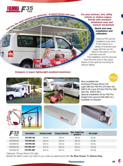 The 2012 Fiamma Awning Catalogue - Southdowns Motorhome ...