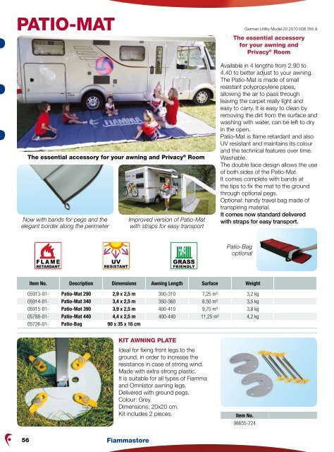 The 2012 Fiamma Awning Catalogue - Southdowns Motorhome ...