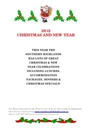 2012 CHRISTMAS AND NEW YEAR - Southern Highlands