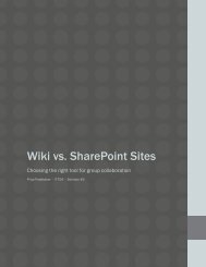 Wiki vs. SharePoint Sites