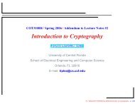 Introduction to Cryptography - Computer Science