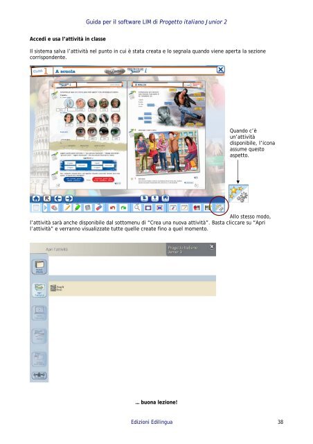 Guida per il software LIM di Progetto italiano Junior 2 - Edilingua