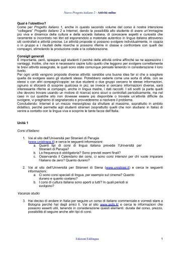 Nuovo Progetto italiano 2 - AttivitÃ  online - Edilingua