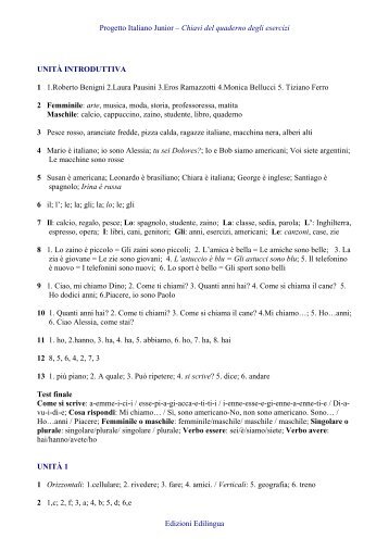 Quaderno degli esercizi