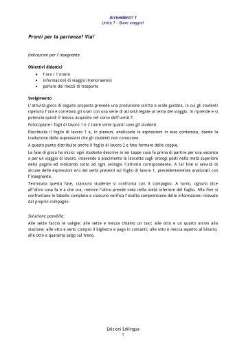 Pronti per la partenza? Via! - Edilingua