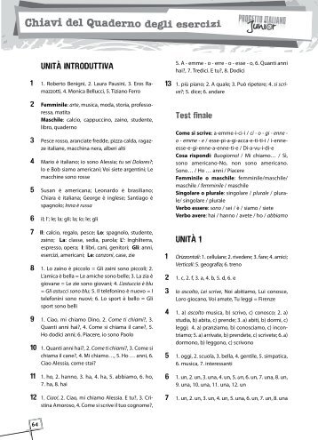 UNITÃ INTRODUTTIVA Test finale UNITÃ 1 - Edilingua