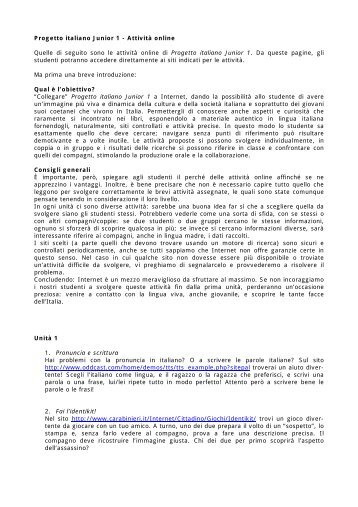 Nuovo Progetto italiano 1 - Attivit online - Edilingua