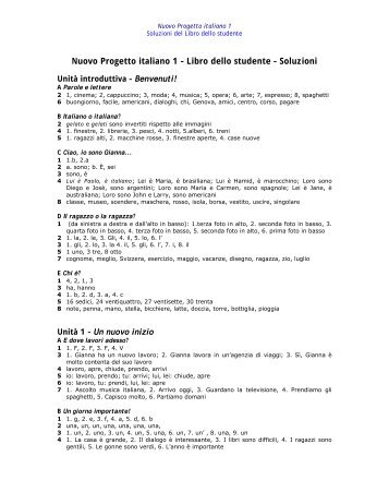 Nuovo Progetto italiano 1 â Libro dello studente ... - Edilingua