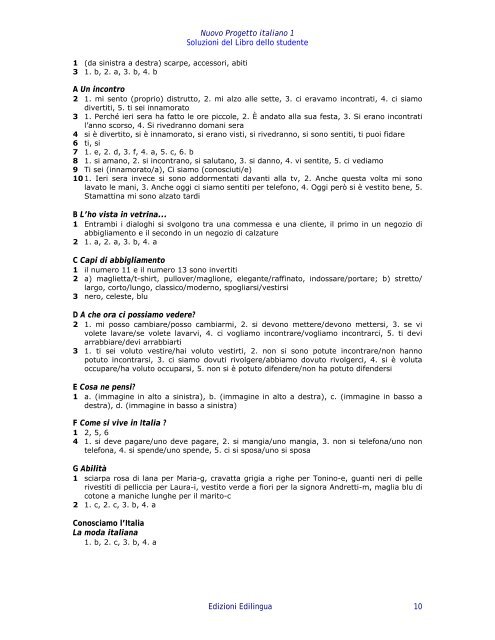 Nuovo Progetto italiano 1 â Libro dello studente ... - Edilingua